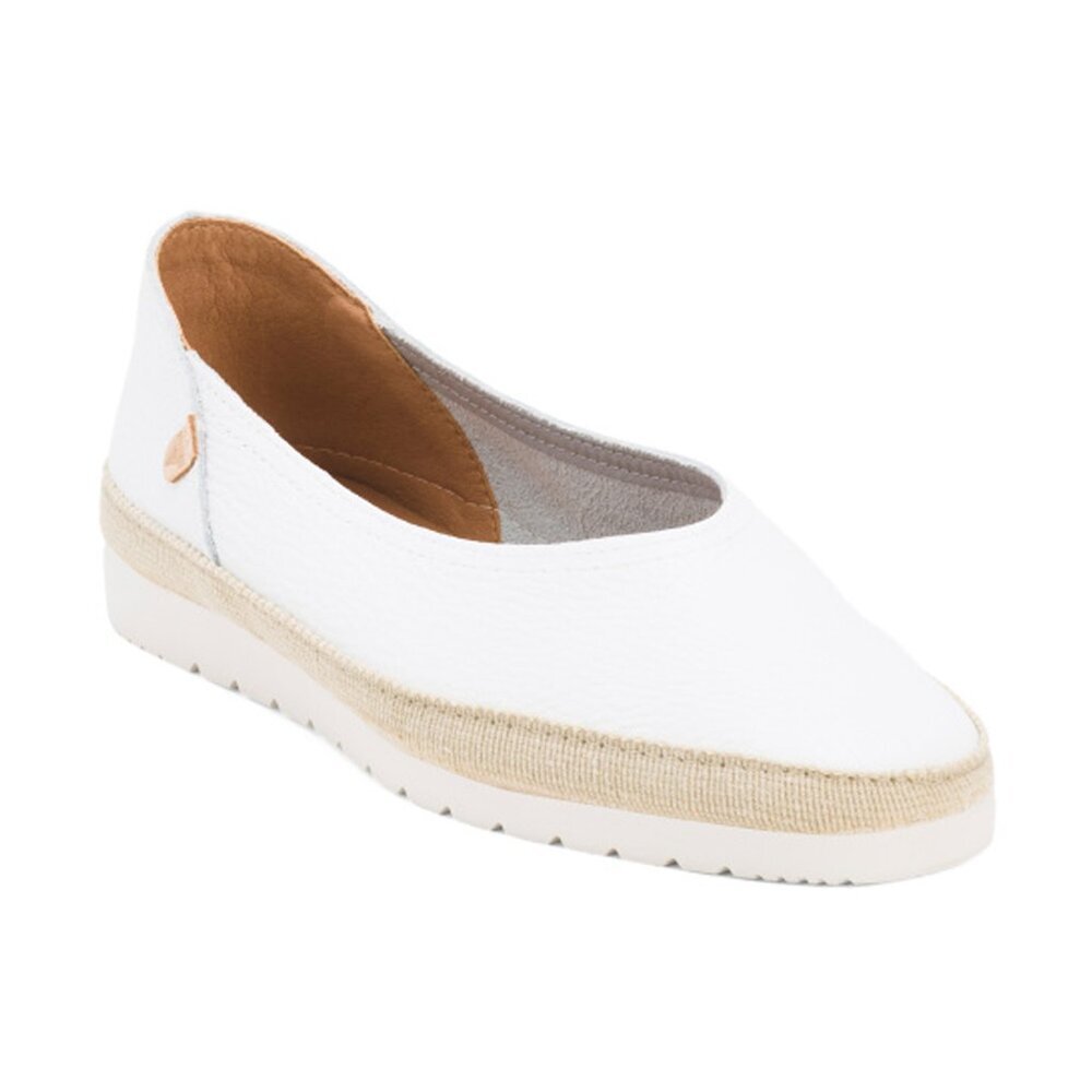 NIB FUN VERBENAS Noelia Made In Spain Leather Ballet Espadrille Shoe EU 40 White